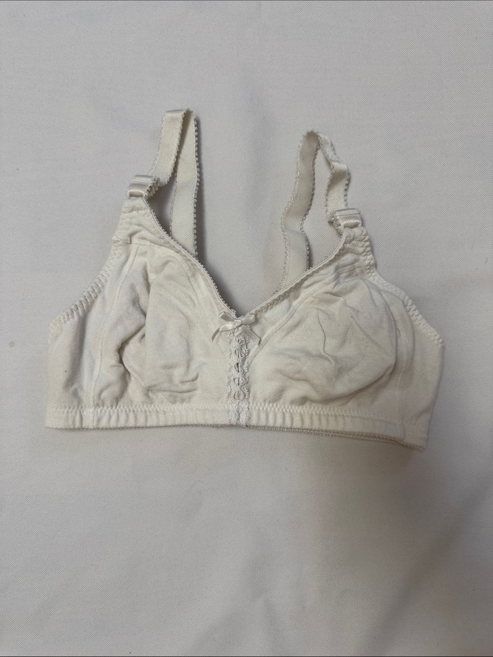 Bali White Wireless Cotton Bra with Lace Trim